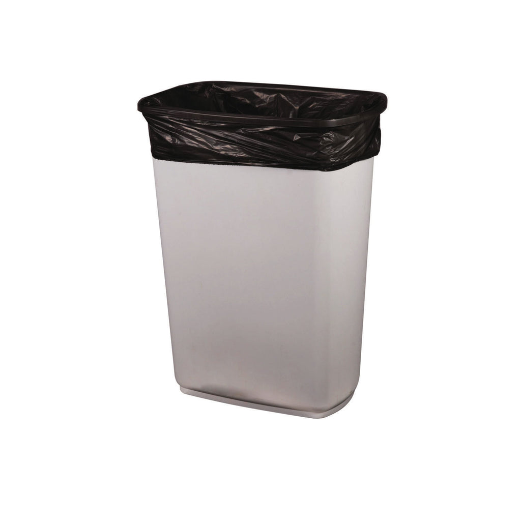 High-Density Coreless Can Liners, 8-10Gal, 8Mic, 24x24, Black,50Bags/Rl,20Rls/Ct