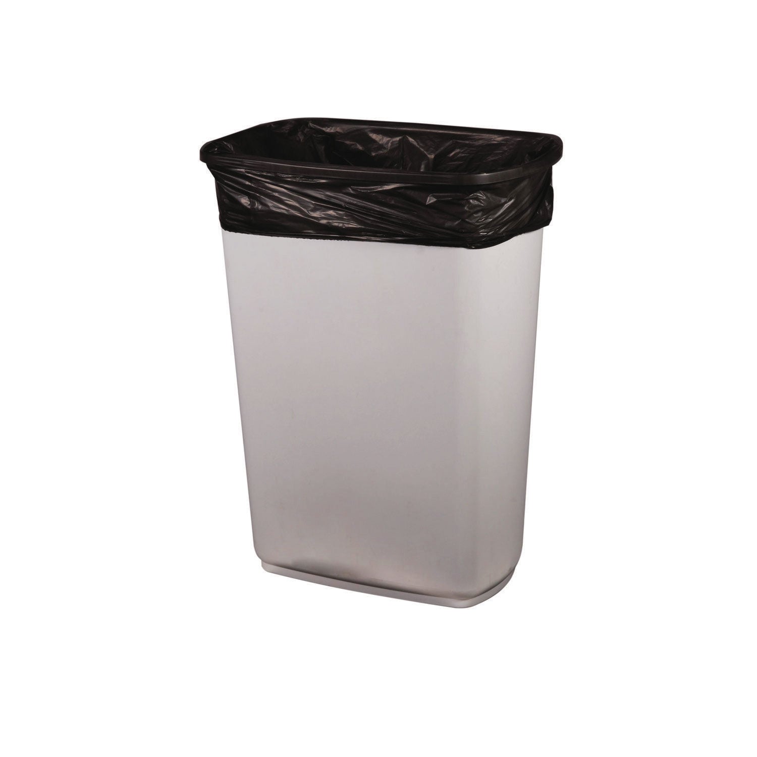 High-Density Coreless Can Liners, 8-10Gal, 8Mic, 24x24, Black,50Bags/Rl,20Rls/Ct