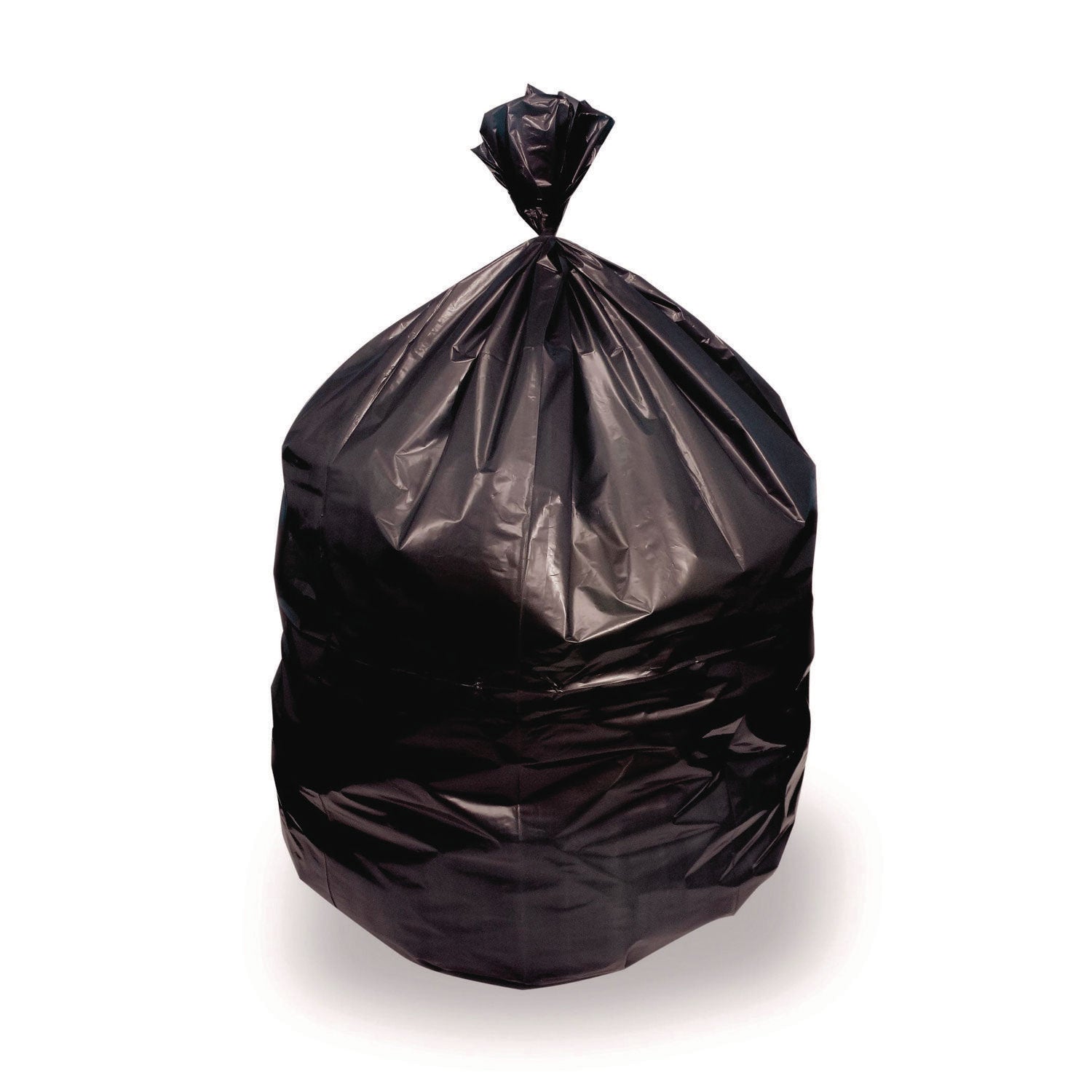 High-Density Coreless Can Liners, 8-10Gal, 8Mic, 24x24, Black,50Bags/Rl,20Rls/Ct