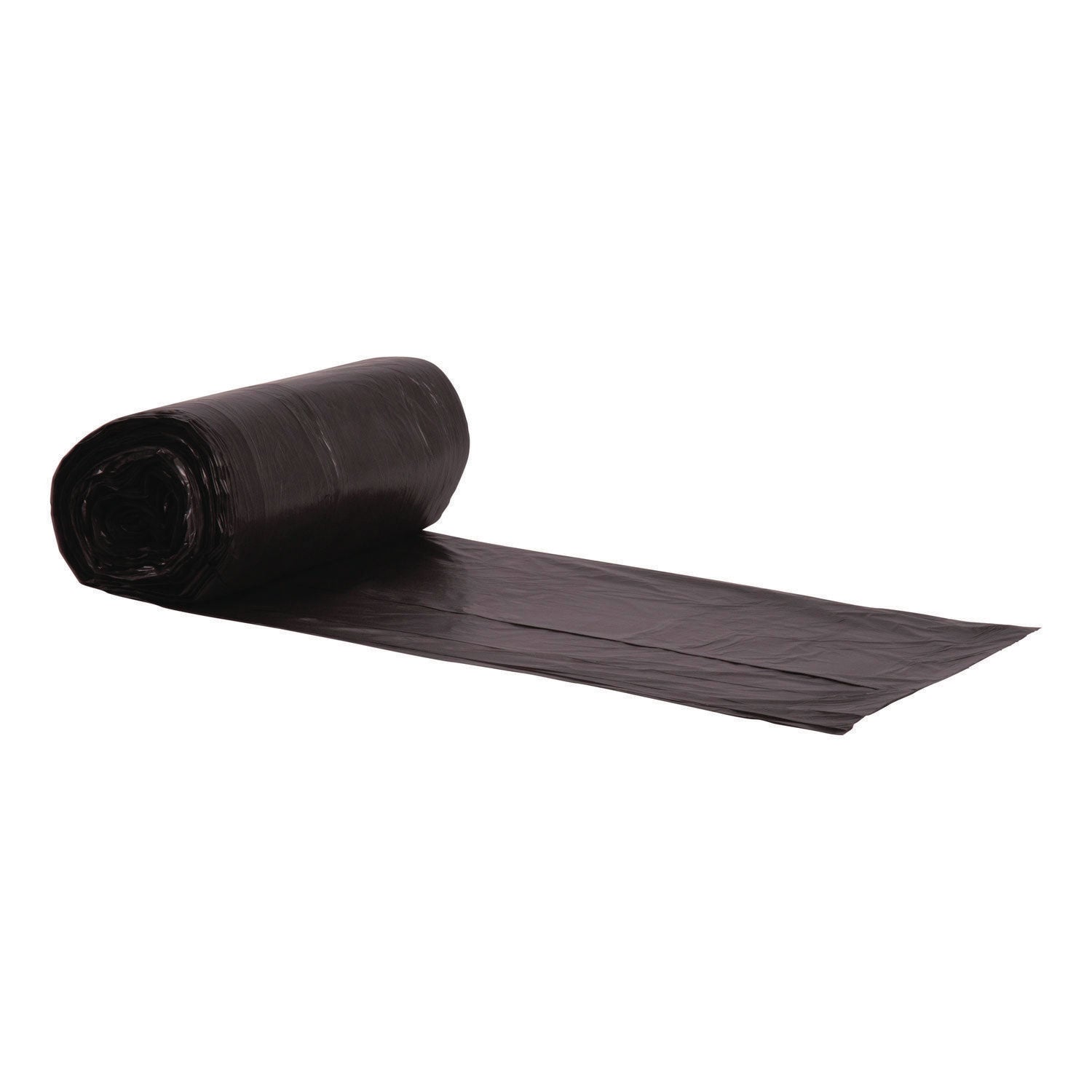 High-Density Coreless Can Liners, 8-10Gal, 8Mic, 24x24, Black,50Bags/Rl,20Rls/Ct