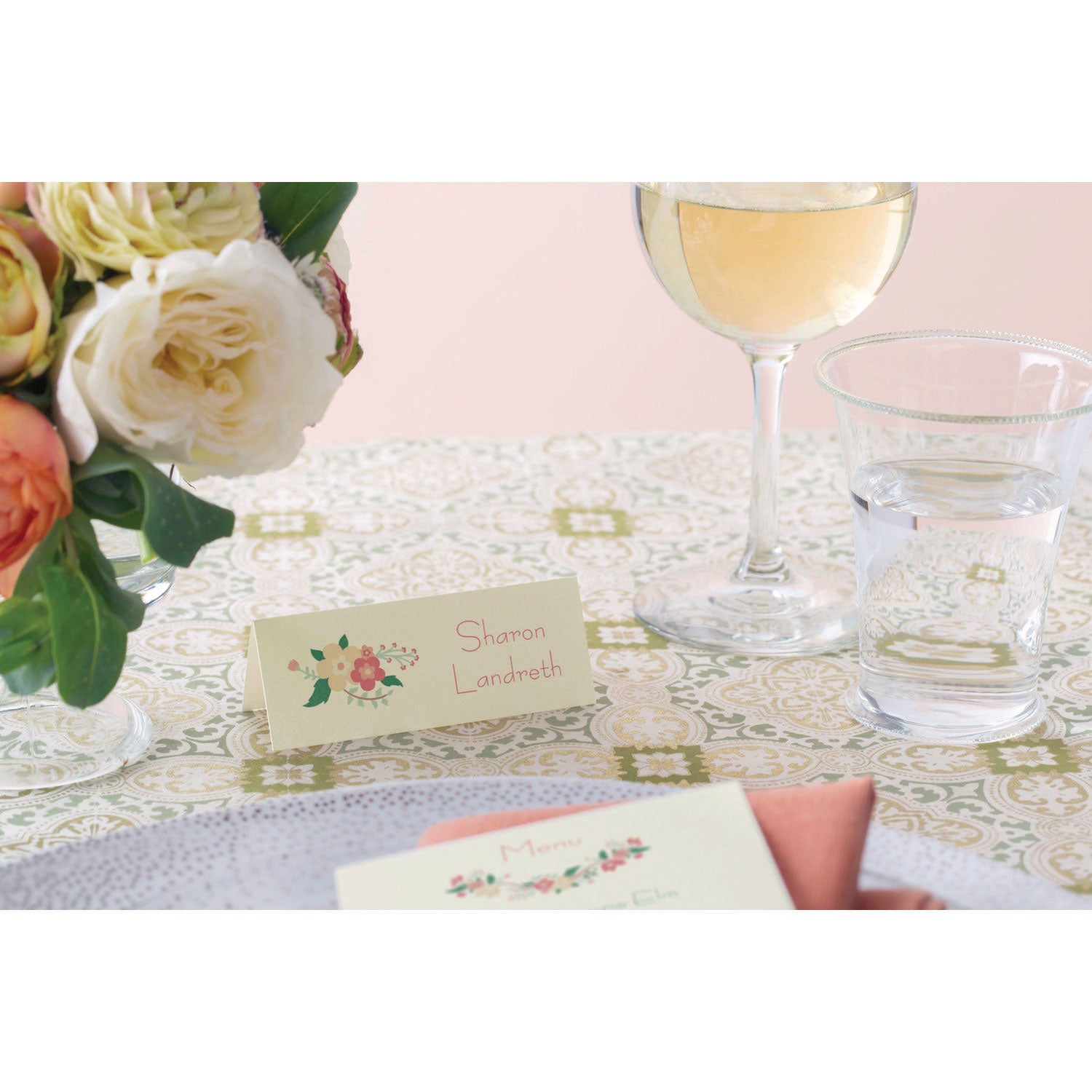 Small Textured Tent Cards, White, 1.44 x 3.75, 6 Cards/Sheet, 25 Sheets/Pack