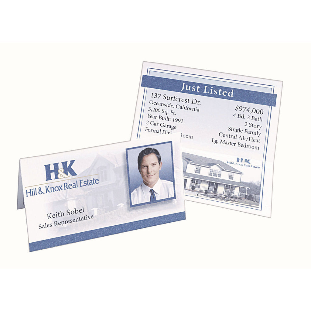 Small Tent Card, White, 2 x 3.5, 4 Cards/Sheet, 40 Sheets/Pack
