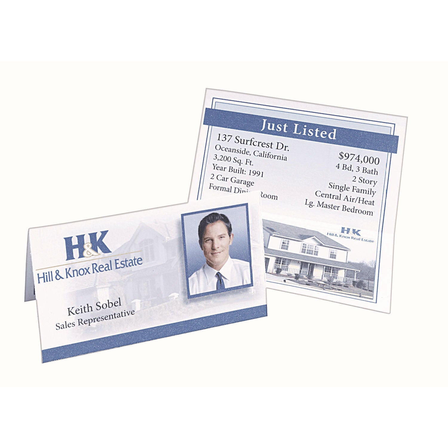 Small Tent Card, White, 2 x 3.5, 4 Cards/Sheet, 40 Sheets/Pack