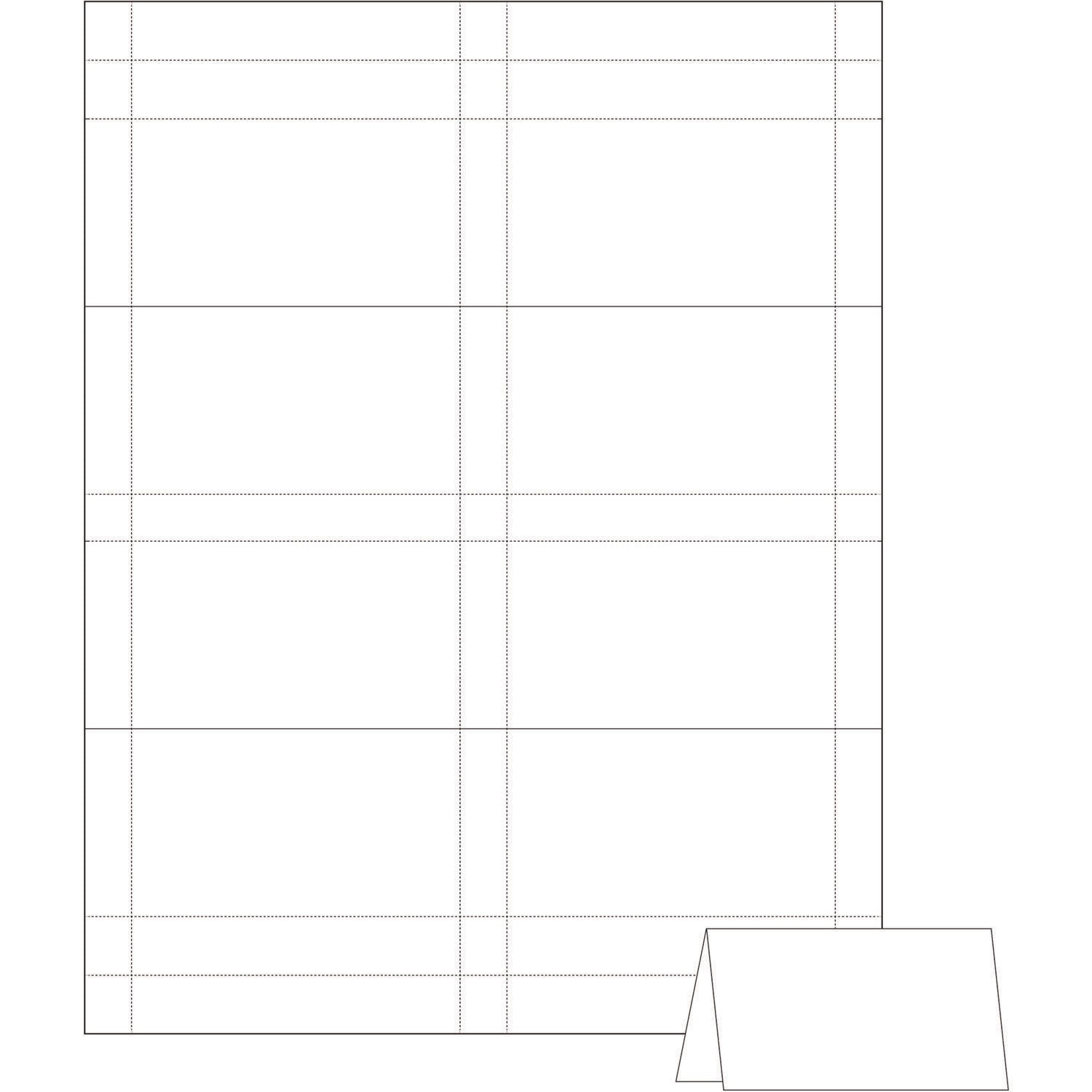 Small Tent Card, White, 2 x 3.5, 4 Cards/Sheet, 40 Sheets/Pack