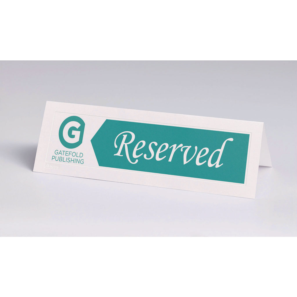 Large Embossed Tent Card, White, 3.5 x 11, 1 Card/Sheet, 50 Sheets/Box