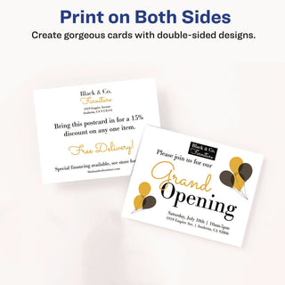 Printable Postcards, Laser, 80 lb, 4 x 6, Uncoated White, 100 Cards, 2/Cards/Sheet, 50 Sheets/Box