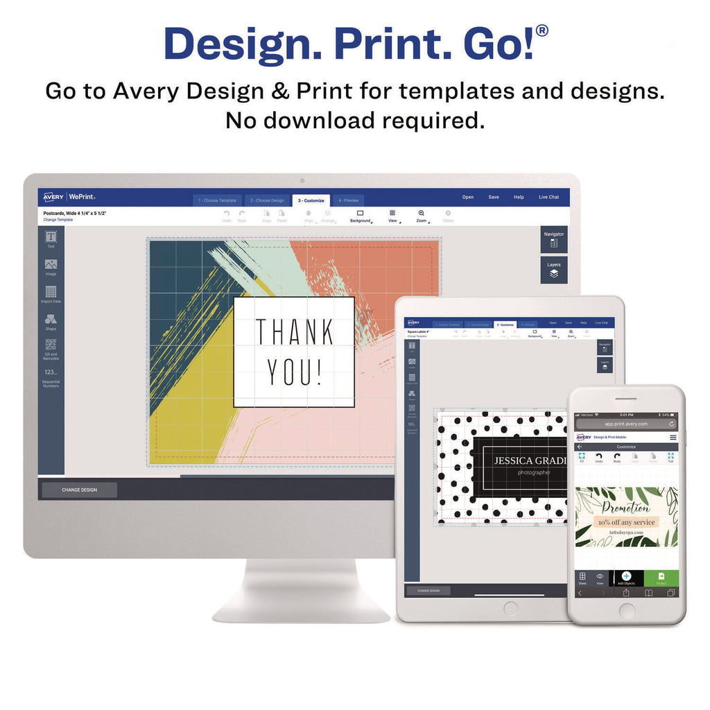 Printable Postcards, Inkjet, 85 lb, 4.25 x 5.5, Matte White, 200 Cards, 4 Cards/Sheet, 50 Sheets/Box