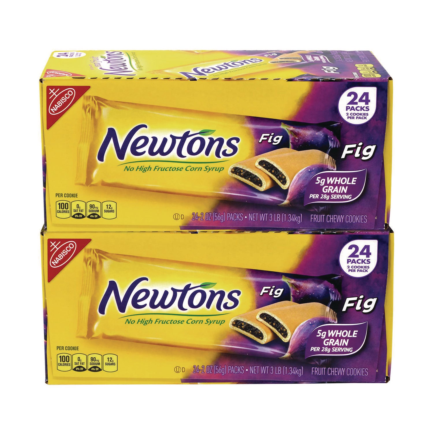 Fig Newtons, 2 oz Pack, 2 Cookies/Pack 24 Packs/Box, Ships in 1-3 Business Days