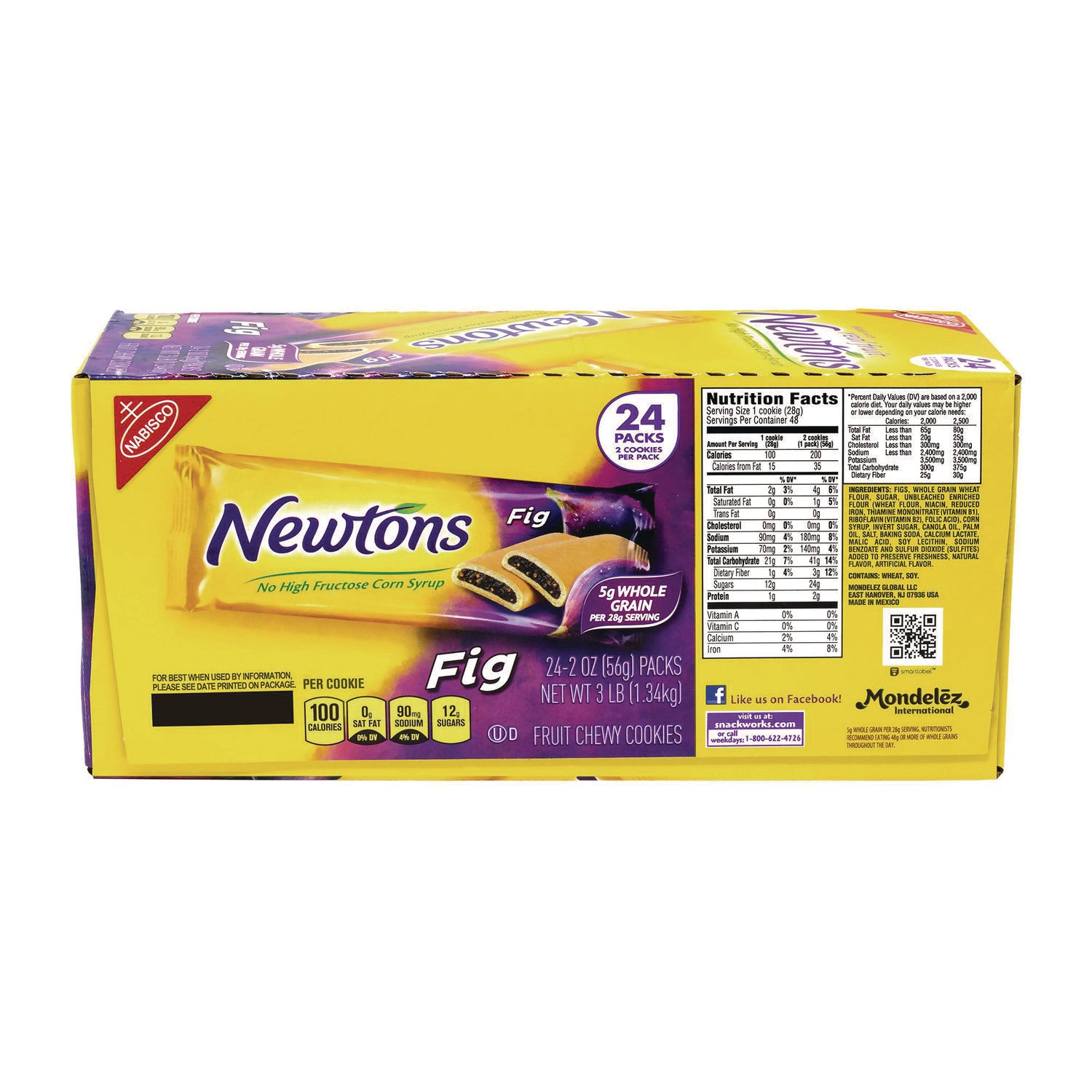 Fig Newtons, 2 oz Pack, 2 Cookies/Pack 24 Packs/Box, Ships in 1-3 Business Days