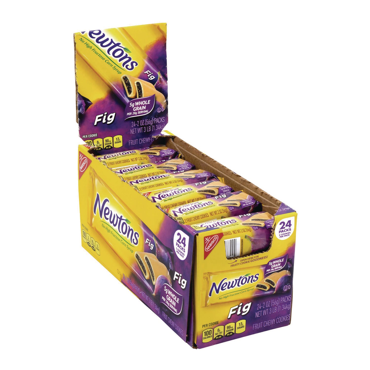 Fig Newtons, 2 oz Pack, 2 Cookies/Pack 24 Packs/Box, Ships in 1-3 Business Days