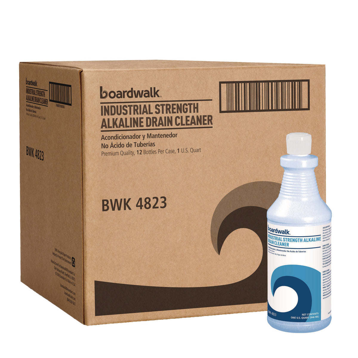 Industrial Strength Alkaline Drain Cleaner, 32 oz Bottle, 12/Carton