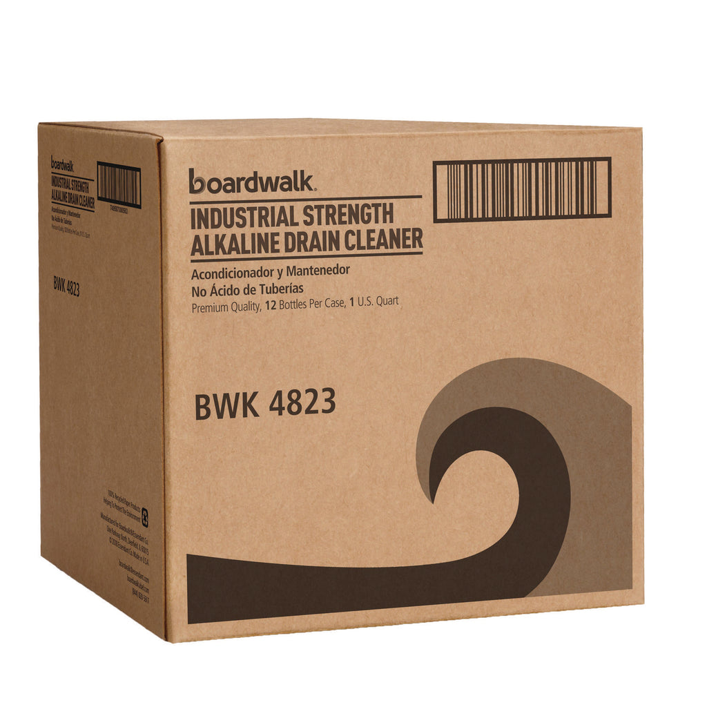 Industrial Strength Alkaline Drain Cleaner, 32 oz Bottle, 12/Carton