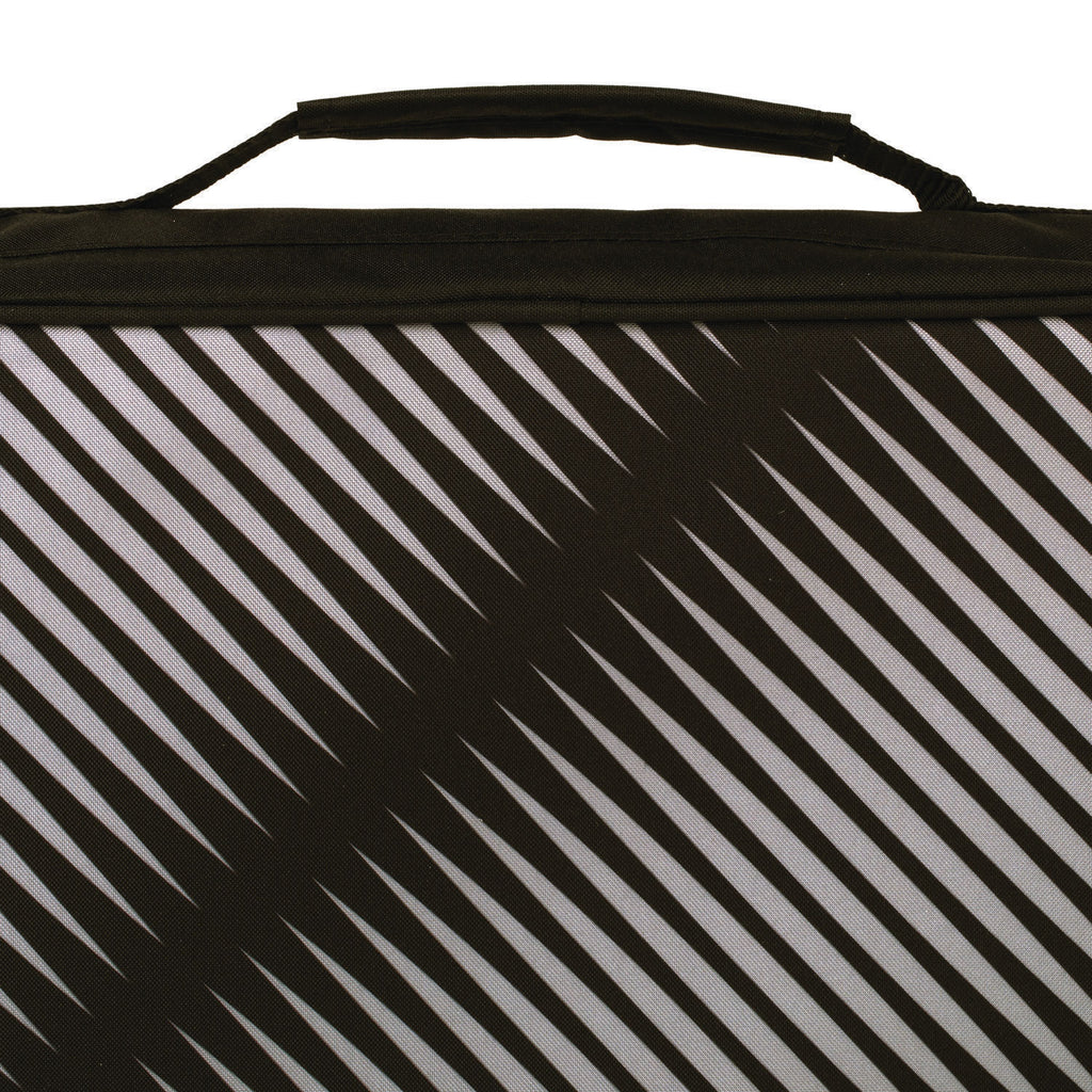 Zipper Binder, 3 Rings, 2" Capacity, 11 x 8.5, Black/Gray Zebra Print Design