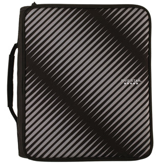 Zipper Binder, 3 Rings, 2" Capacity, 11 x 8.5, Black/Gray Zebra Print Design