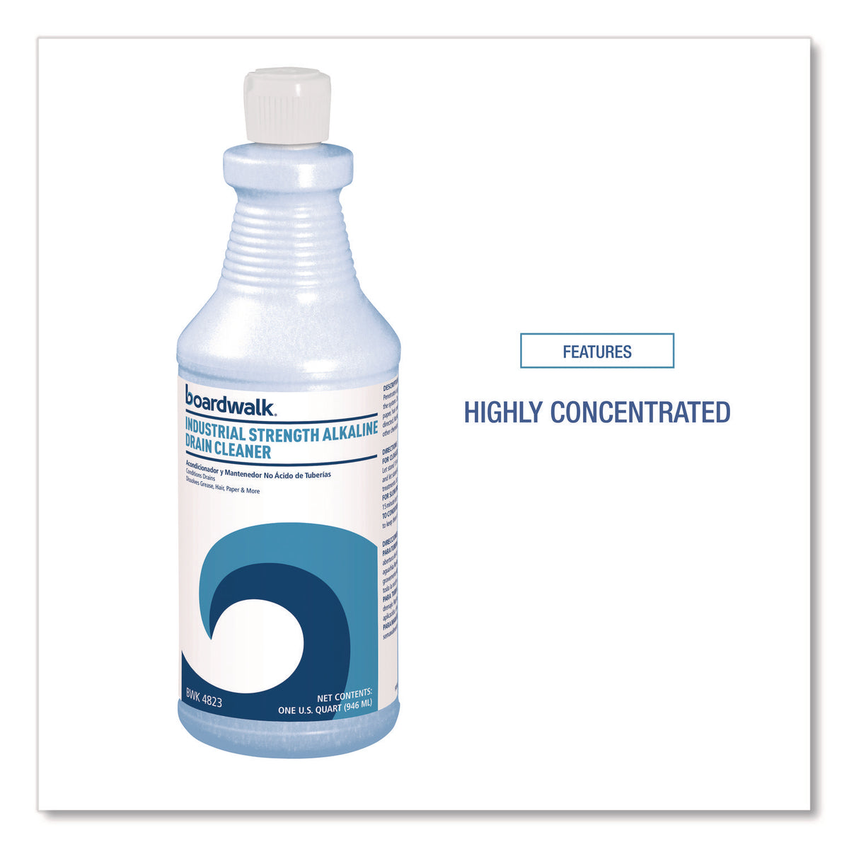 Industrial Strength Alkaline Drain Cleaner, 32 oz Bottle