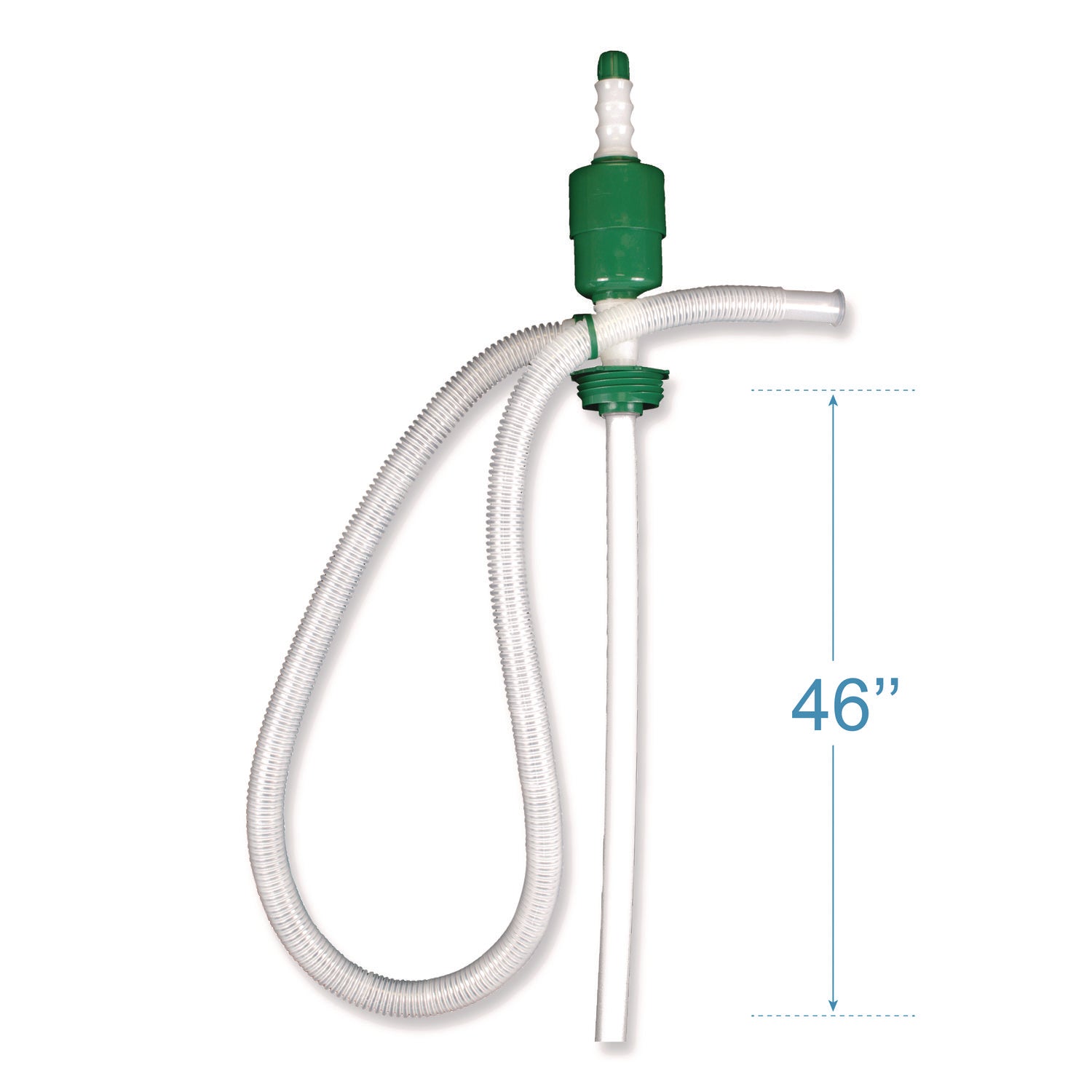 Drum Pump, 5 gpm, Plastic, 46" Tall, Clear, 25/Carton