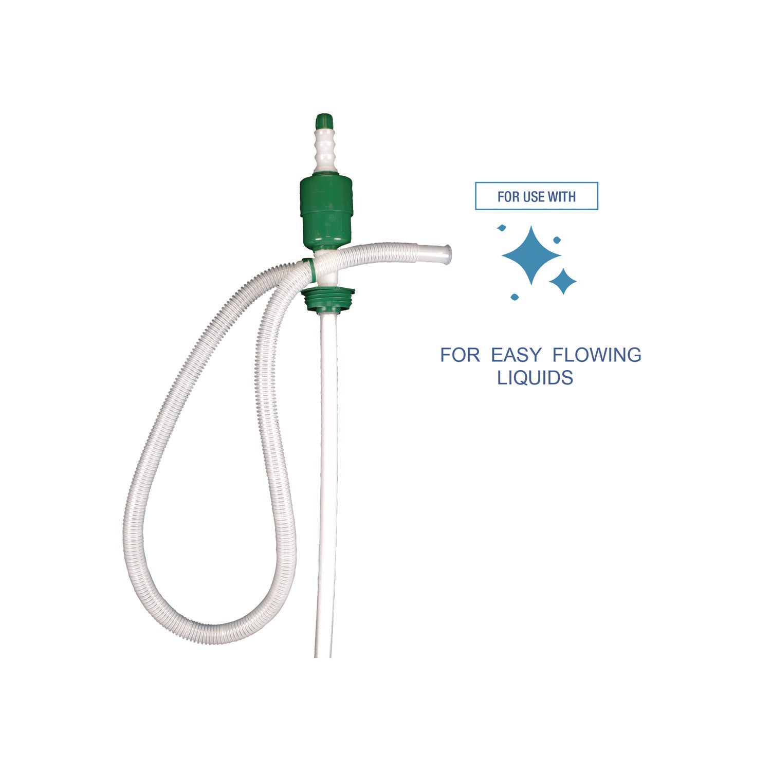 Drum Pump, 5 gpm, Plastic, 46" Tall, Clear, 46