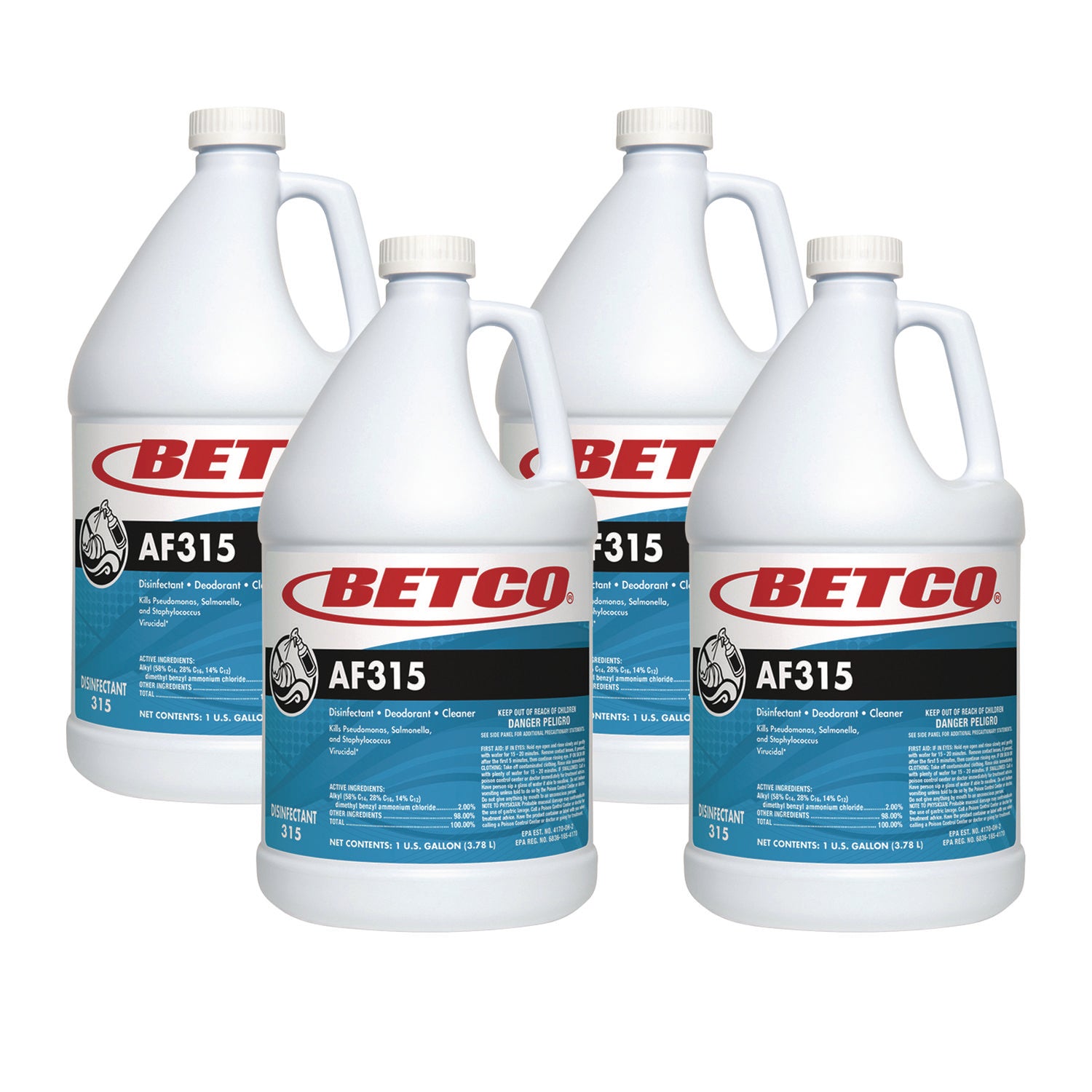 AF315 Disinfectant Cleaner, Citrus Floral Scent, 1 gal Bottle, 4/Carton
