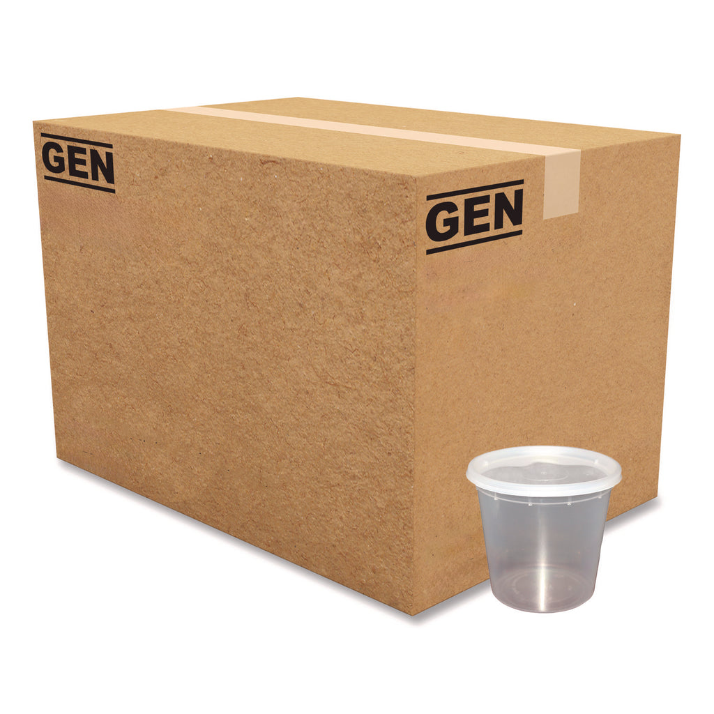 Plastic Deli Container with Lid, 24 oz, Clear, Plastic, 240/Carton