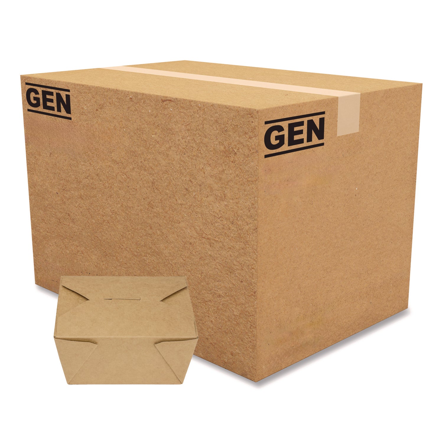 Reclosable Kraft Take-Out Box, 30 oz, Paper, 450/Carton