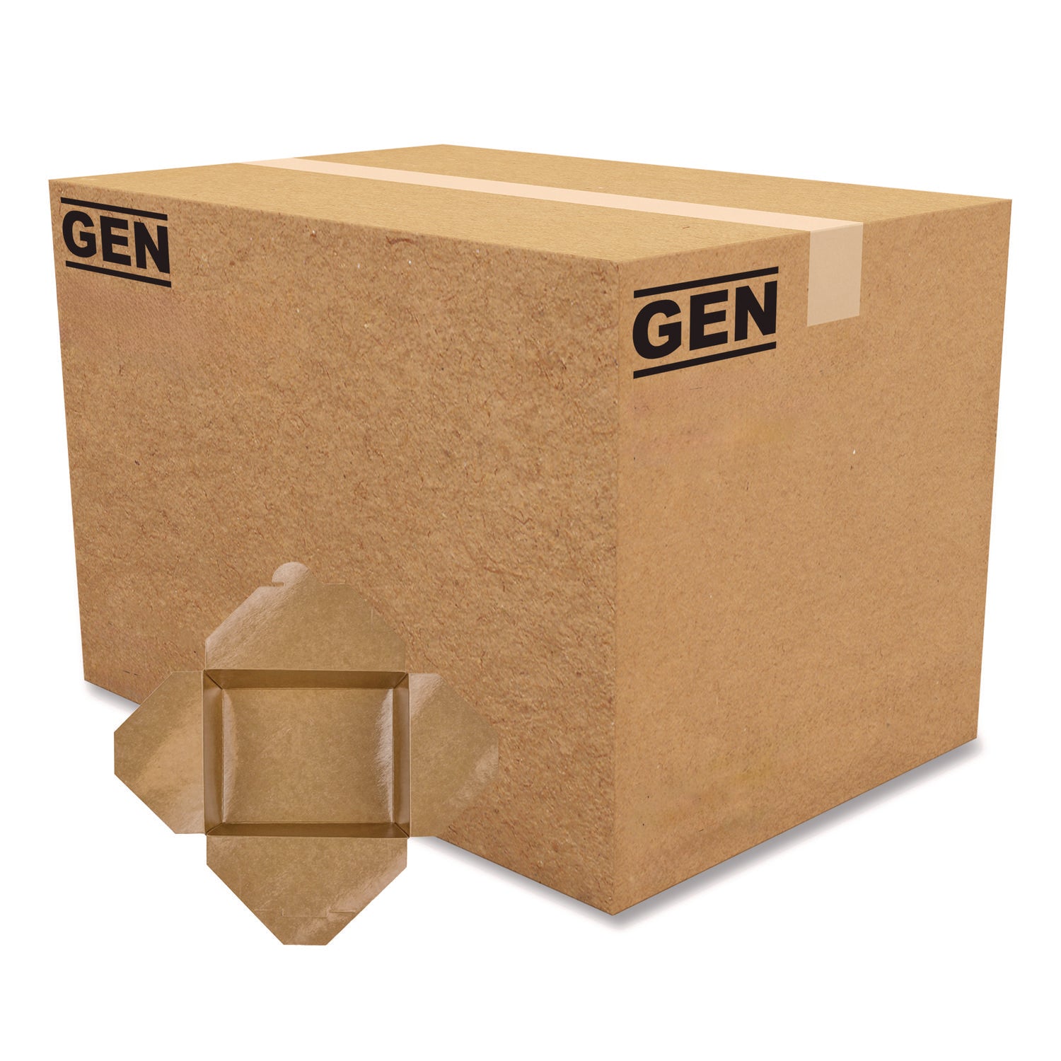 Reclosable Kraft Take-Out Box, 54 oz, Paper, 200/Carton