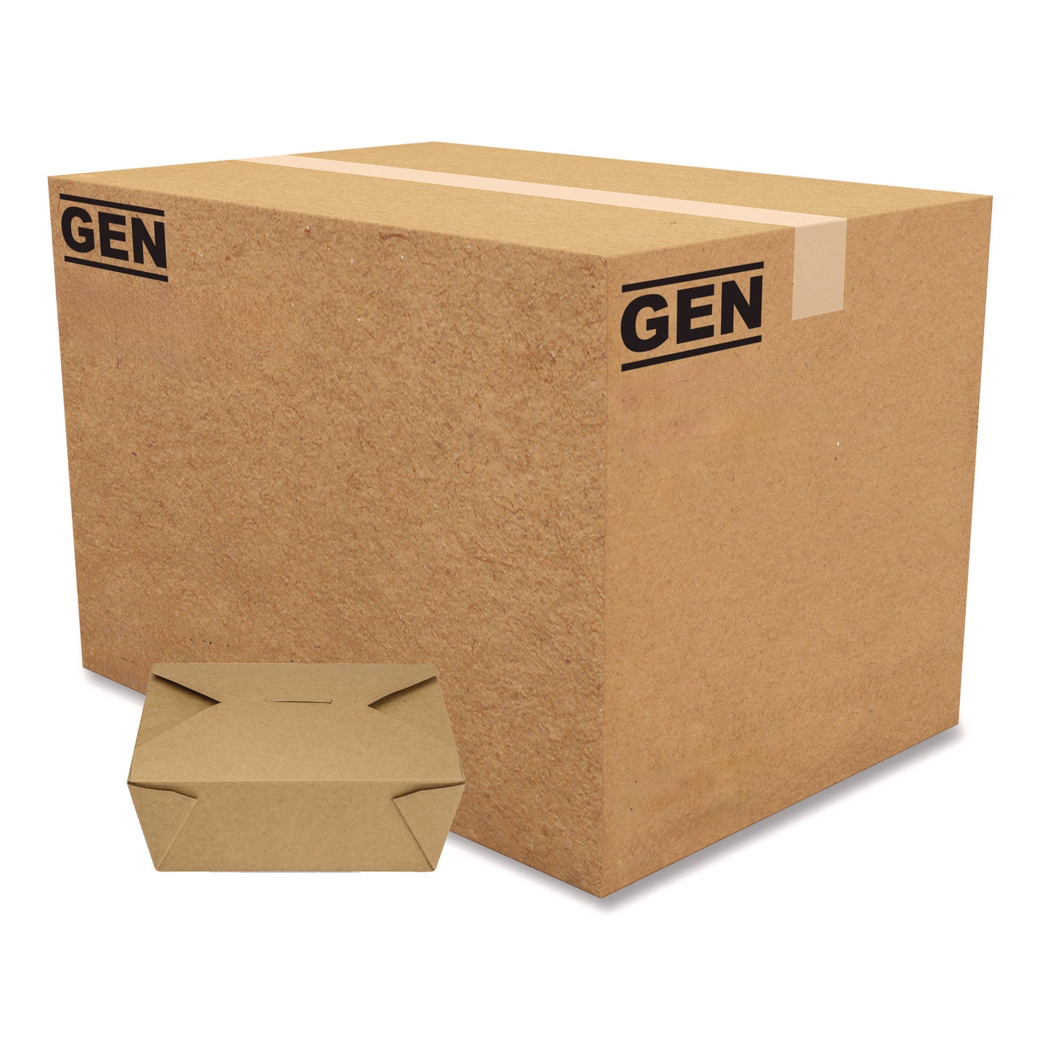 Reclosable Kraft Take-Out Box, 48 oz, Paper, 300/Carton