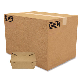 Reclosable Kraft Take-Out Box, 48 oz, Paper, 300/Carton