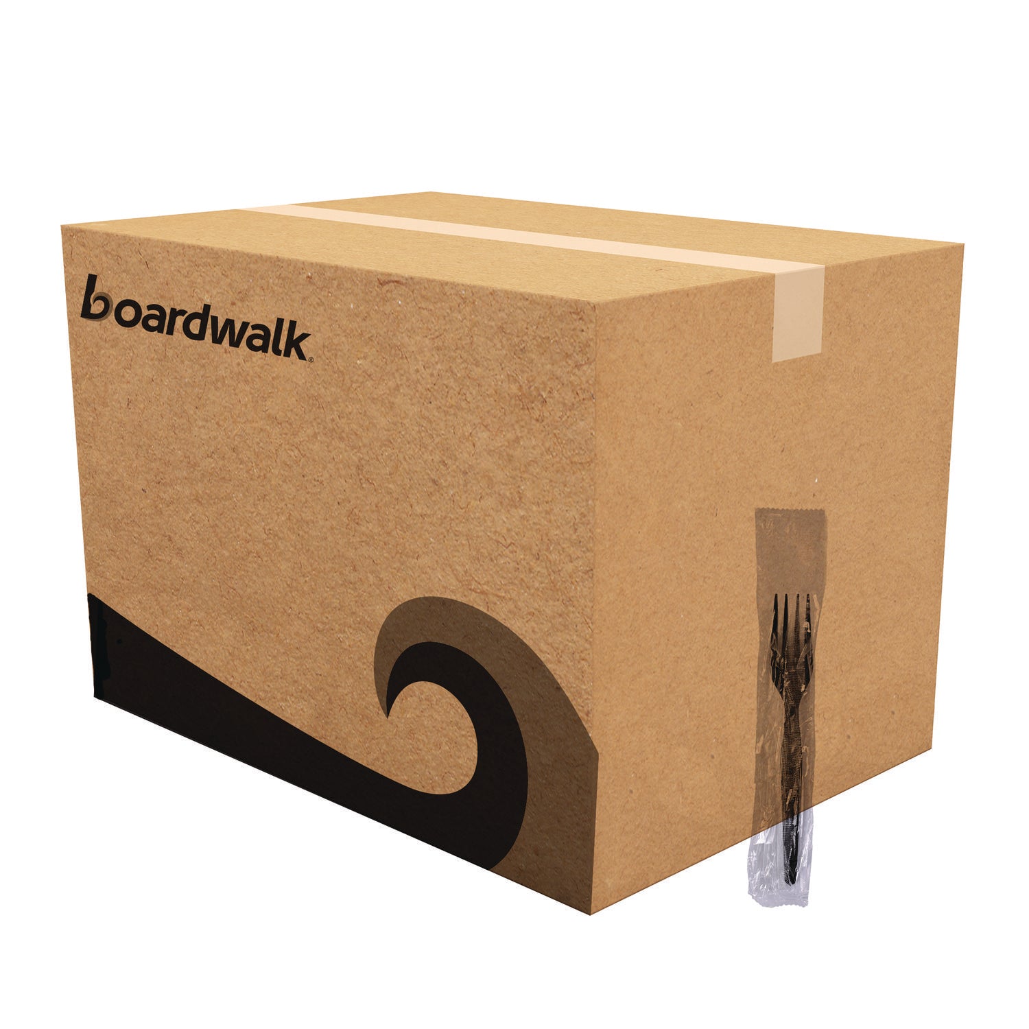 Heavyweight Wrapped Polystyrene Cutlery, Fork, Black, 1,000/Carton