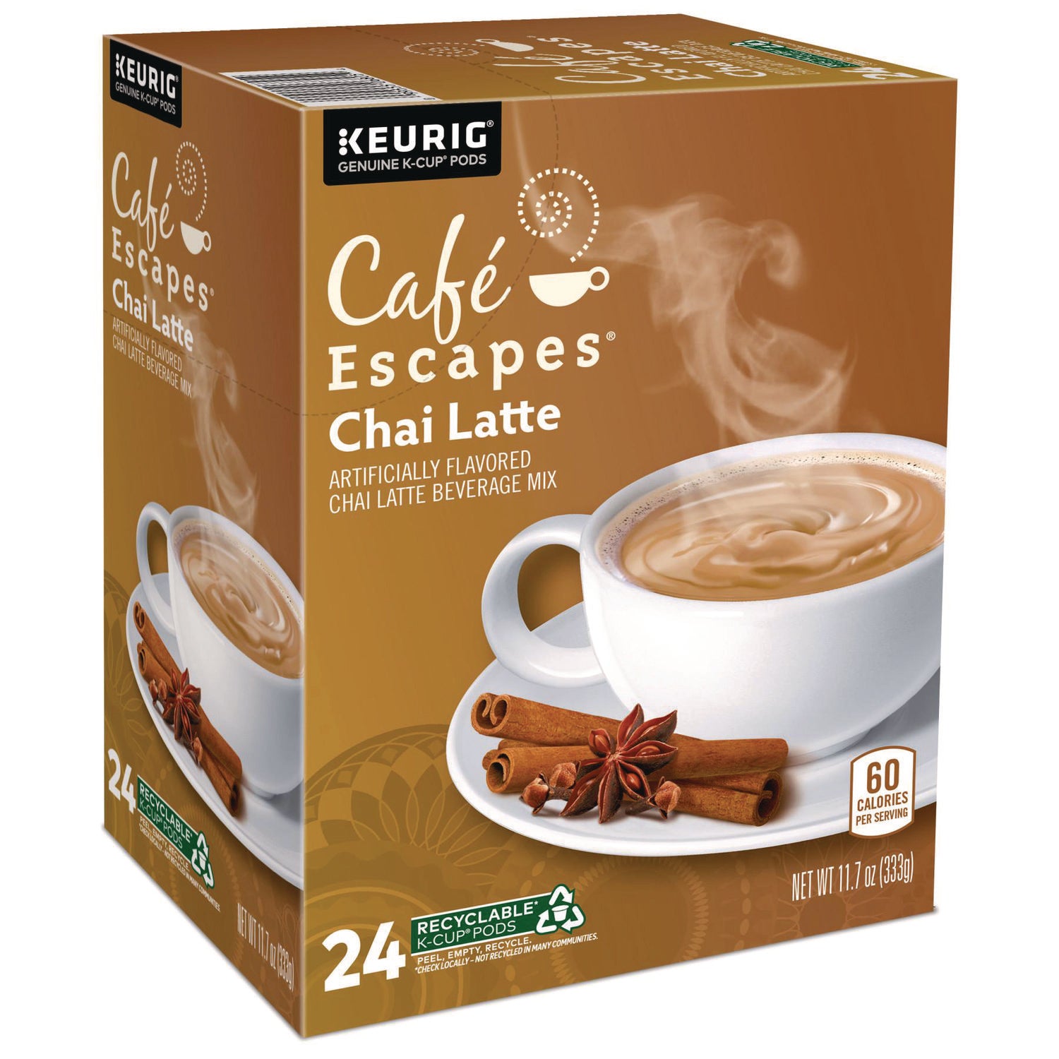 Cafe Escapes Chai Latte K-Cups, 24/Box