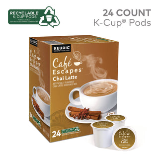 Cafe Escapes Chai Latte K-Cups, 24/Box