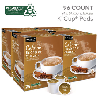 Cafe Escapes Chai Latte K-Cups, 96/Carton