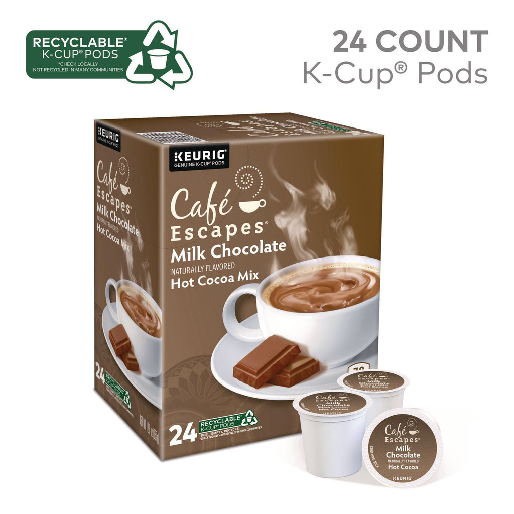 Cafe Escapes Milk Chocolate Hot Cocoa K-Cups, 24/Box