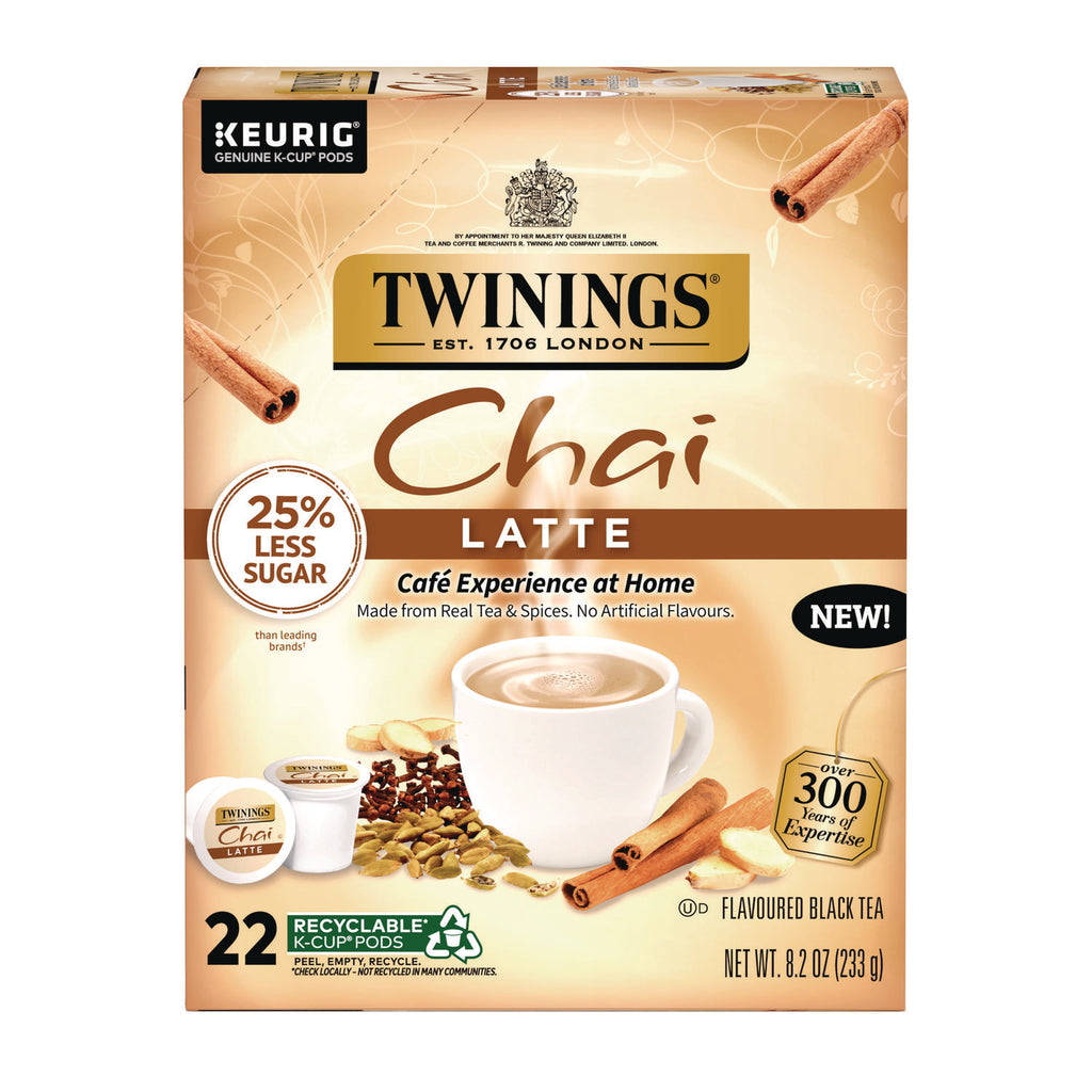 Tea K-Cups, Chai Tea with Non-Fat Milk and Sweetener, 0.53 oz K-Cups, 24/Box