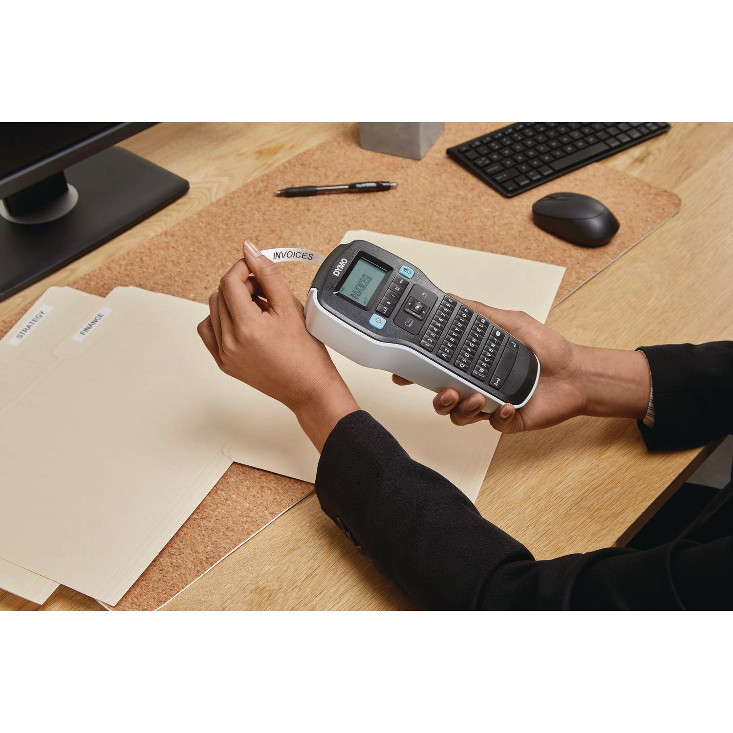 DYMO - D1 Standard Tape Cartridge for Dymo Label Makers, 1/4in x 23ft, Black on White, Sold as 1 EA