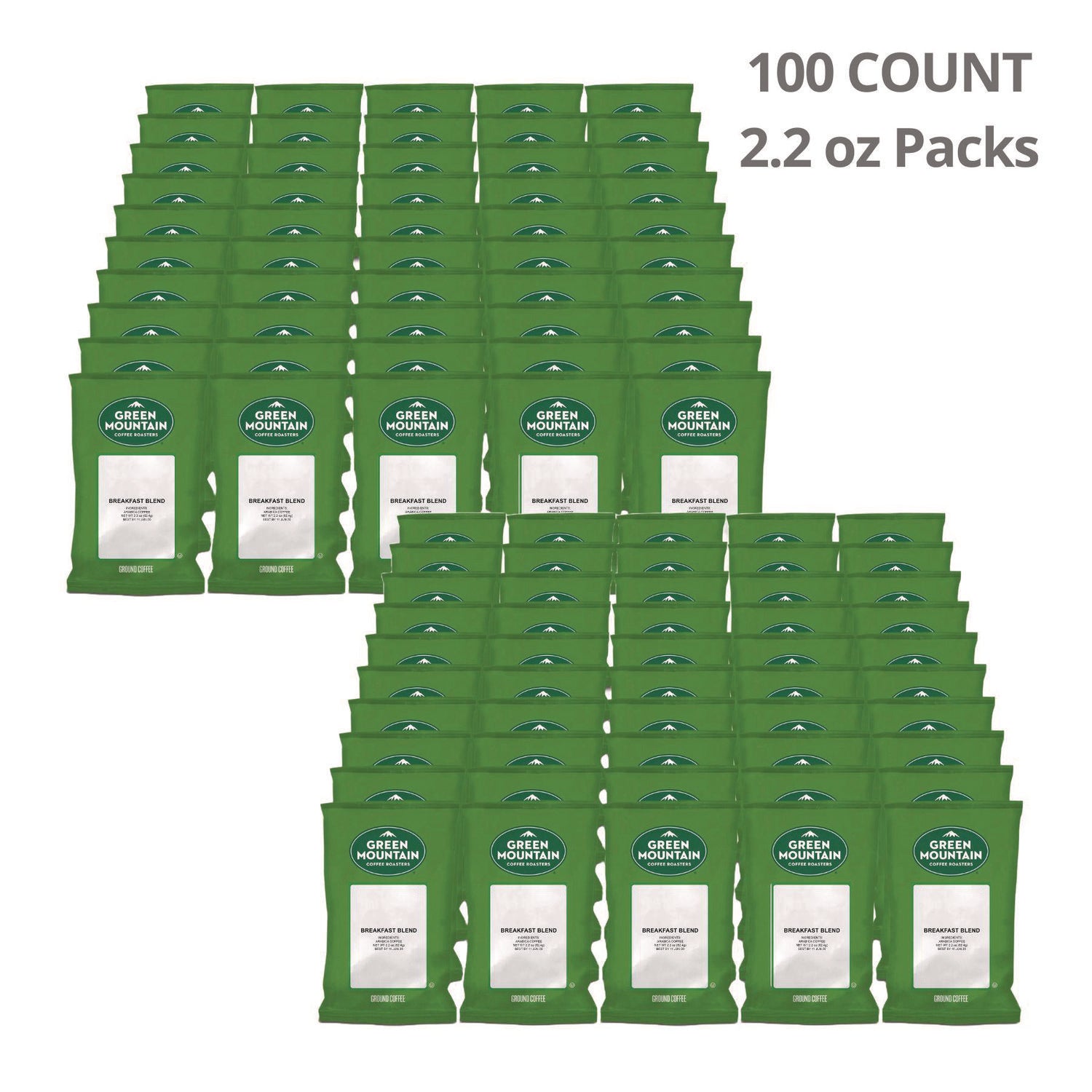 Breakfast Blend Coffee Fraction Packs, 2.2 oz, 100/Carton