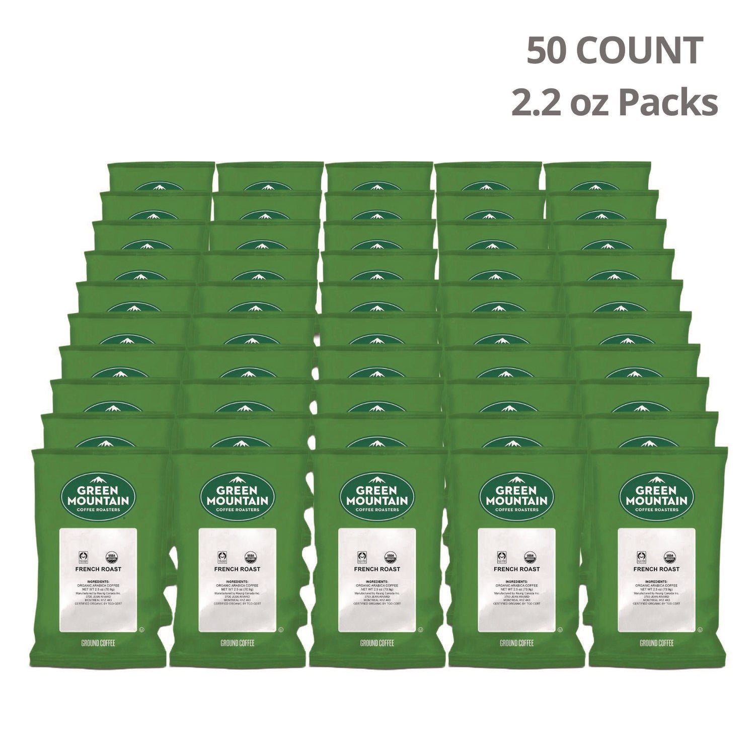 French Roast Coffee Fraction Packs, 2.2oz, 50/Carton