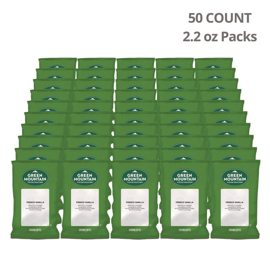 French Vanilla Coffee Fraction Packs, 2.2 oz, 50/Carton