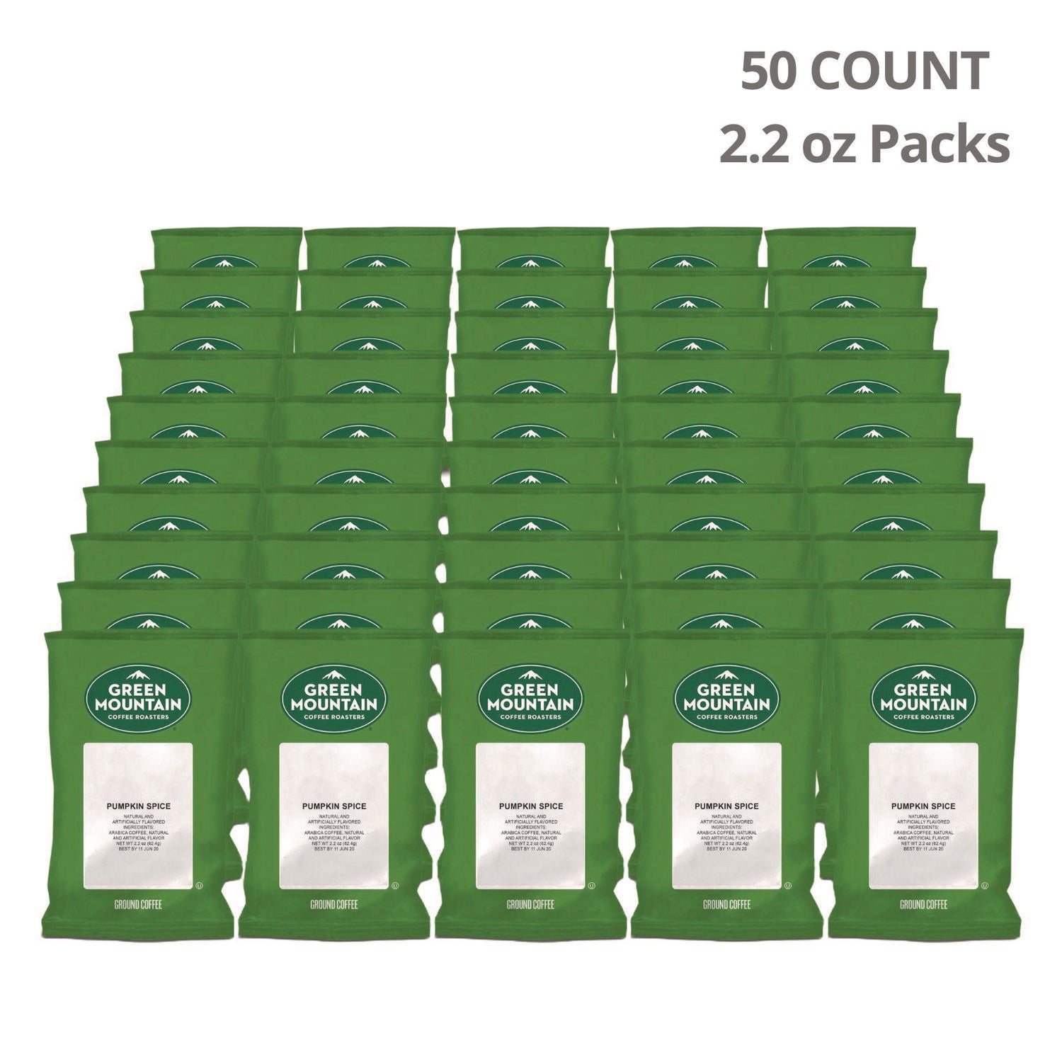 Pumpkin Spice Coffee Fraction Packs, 2.2 oz, 50/Carton