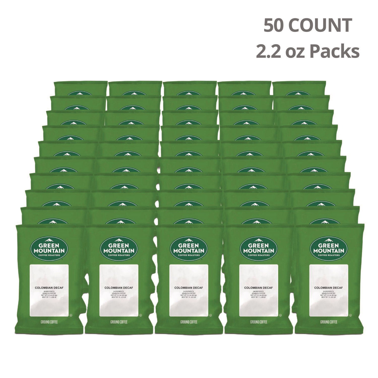 Colombian Decaf Coffee Fraction Packs, 2.2oz, 50/Carton