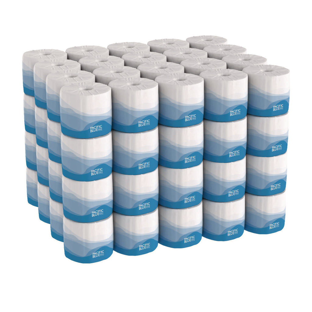 Pacific Blue Select Bathroom Tissue, Septic Safe, 2-Ply, White, 550 Sheets/Roll, 80 Rolls/Carton