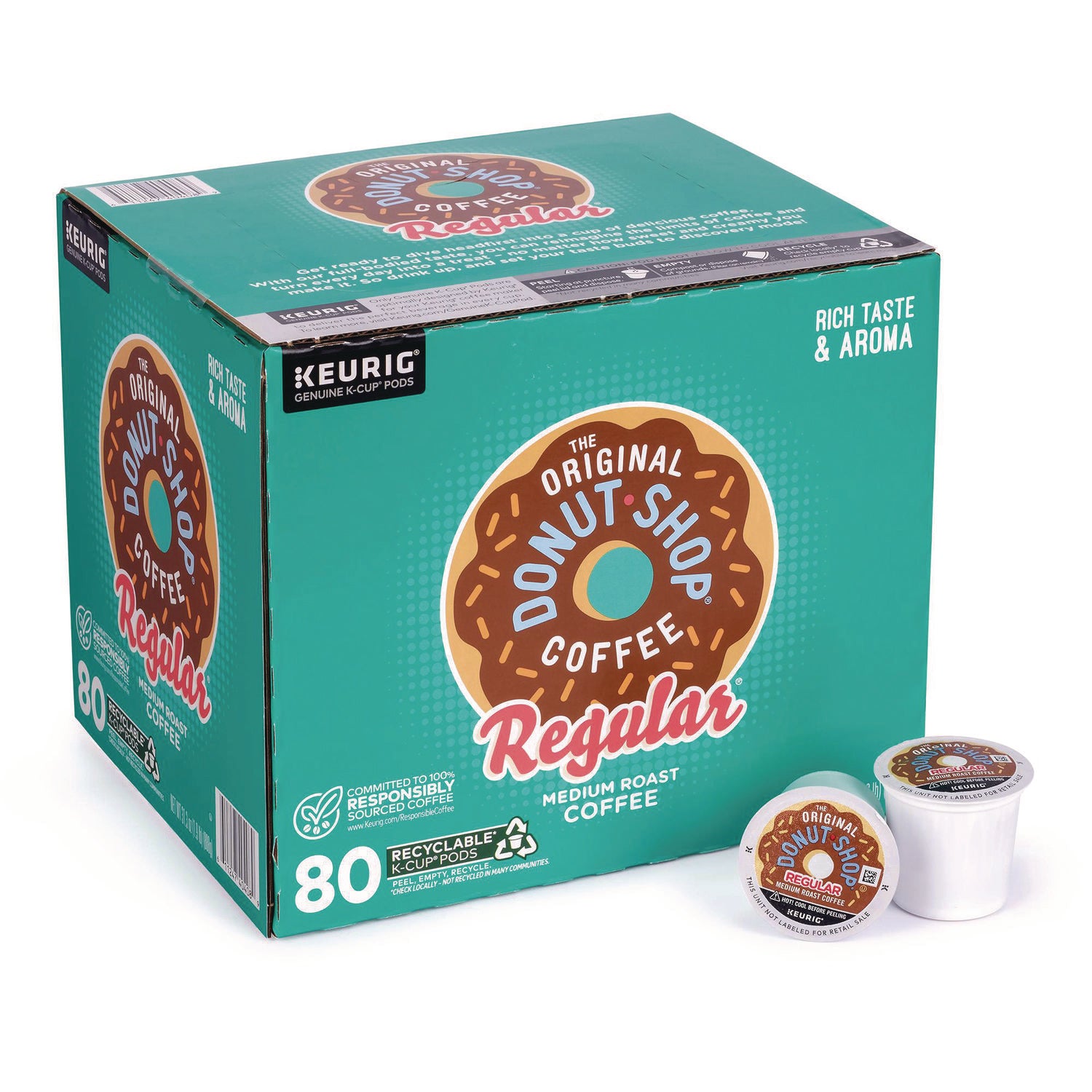 Donut Shop Coffee K-Cups, Regular, 100/Carton, Ships in 1-3 Business Days
