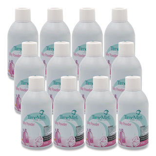 Premium Metered Air Freshener Refill, Baby Powder, 5.3 oz Aerosol Spray, 12/Carton