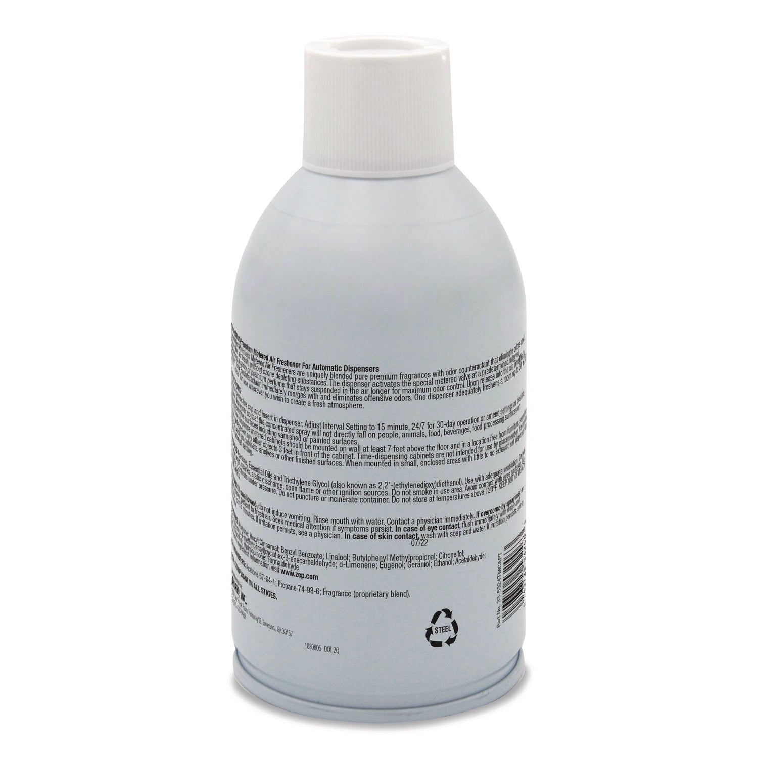 Premium Metered Air Freshener Refill, Caribbean Waters, 6.6 oz Aerosol Spray 12/Carton