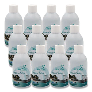 Premium Metered Air Freshener Refill, Caribbean Waters, 6.6 oz Aerosol Spray 12/Carton
