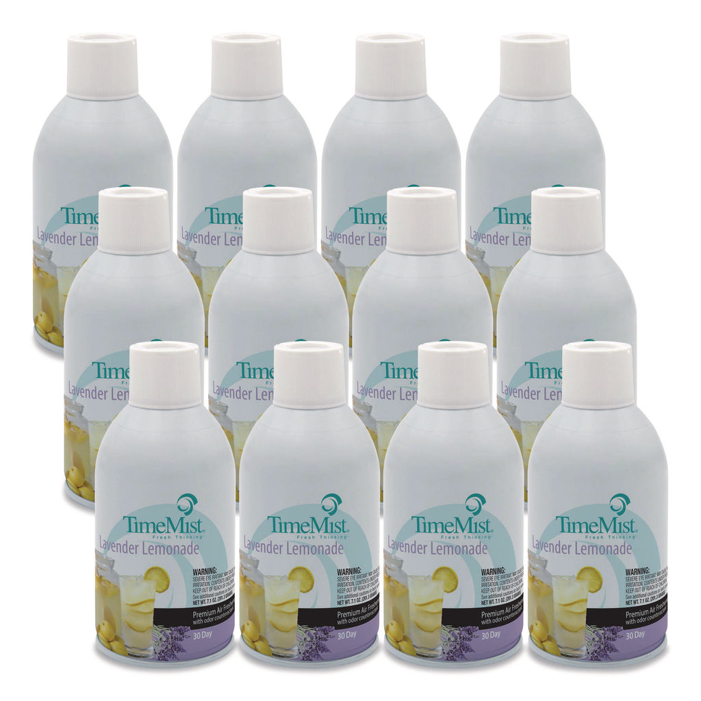 Premium Metered Air Freshener Refill, Lavender Lemonade, 5.3 oz Aerosol Spray, 12/Carton