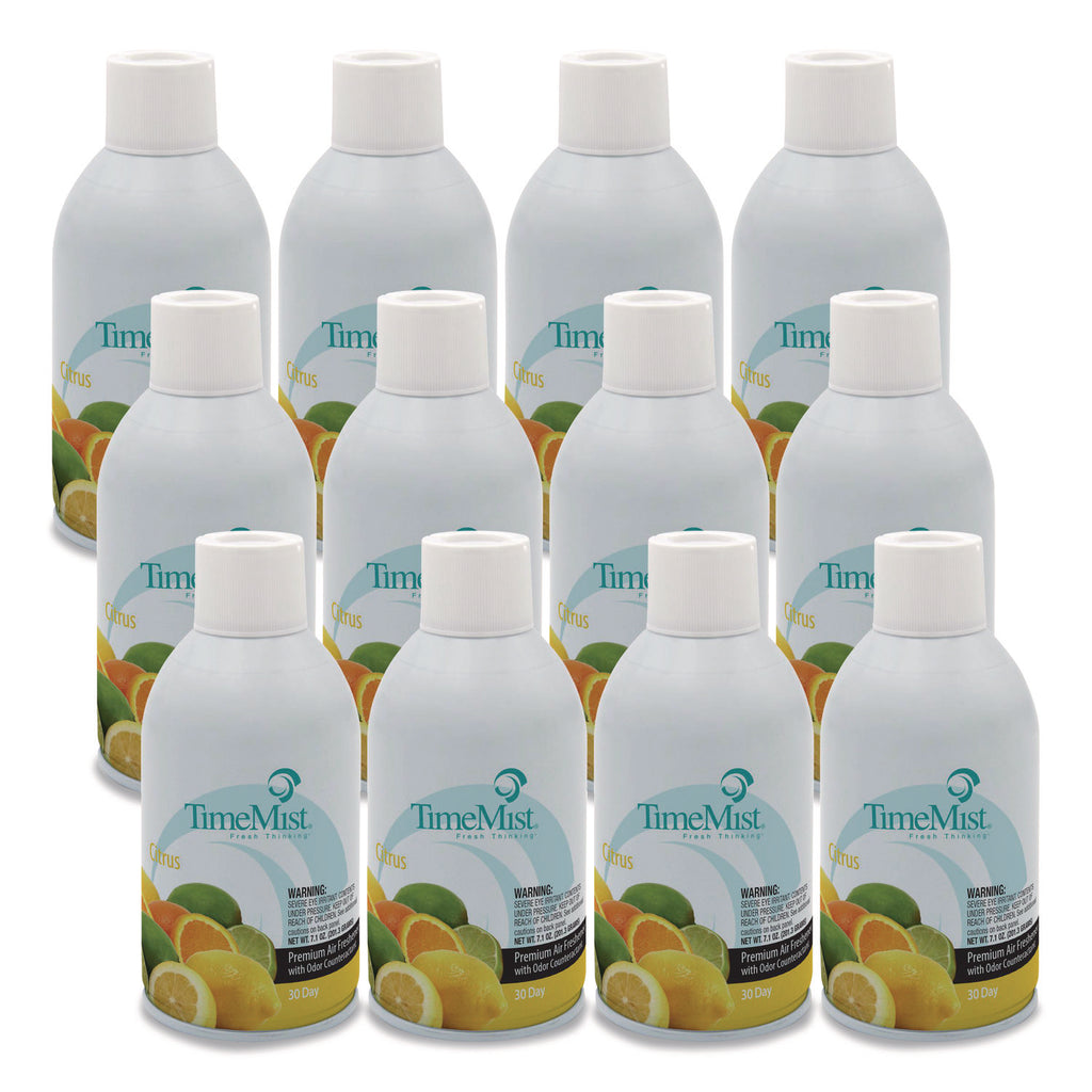 Premium Metered Air Freshener Refill, Citrus, 6.6 oz Aerosol Spray, 12/Carton