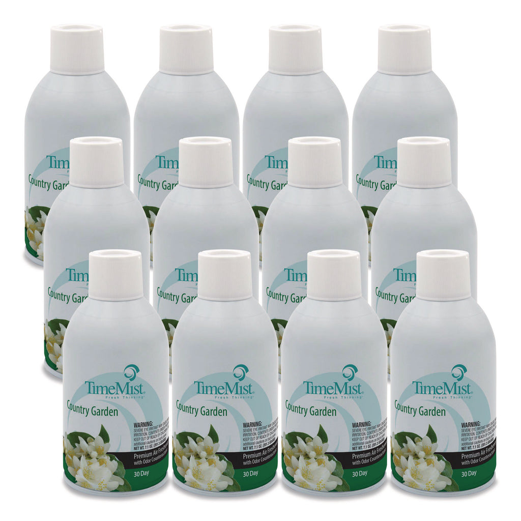 Premium Metered Air Freshener Refill, Country Garden, 6.6 oz Aerosol Spray, 12/Carton