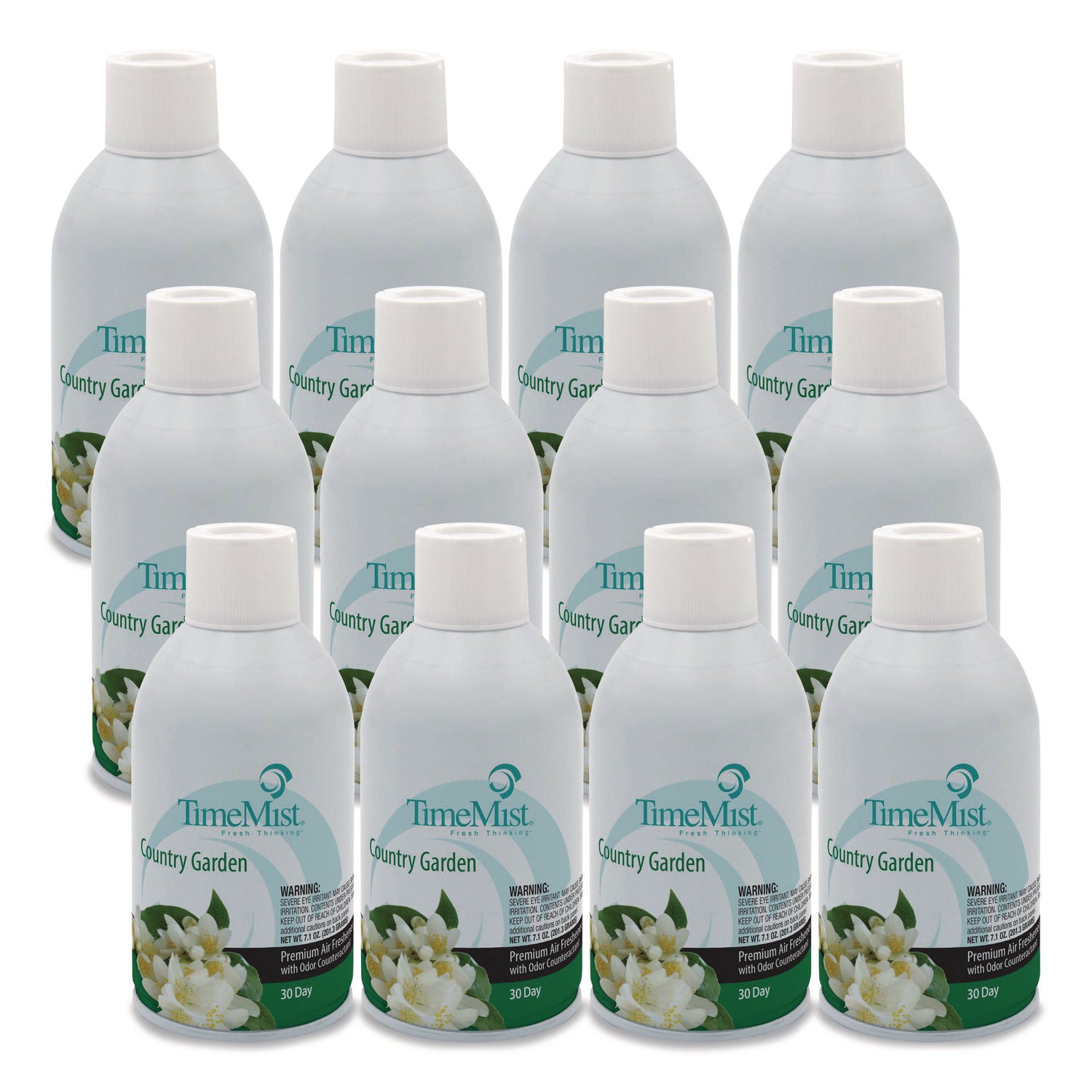 Premium Metered Air Freshener Refill, Country Garden, 6.6 oz Aerosol Spray, 12/Carton