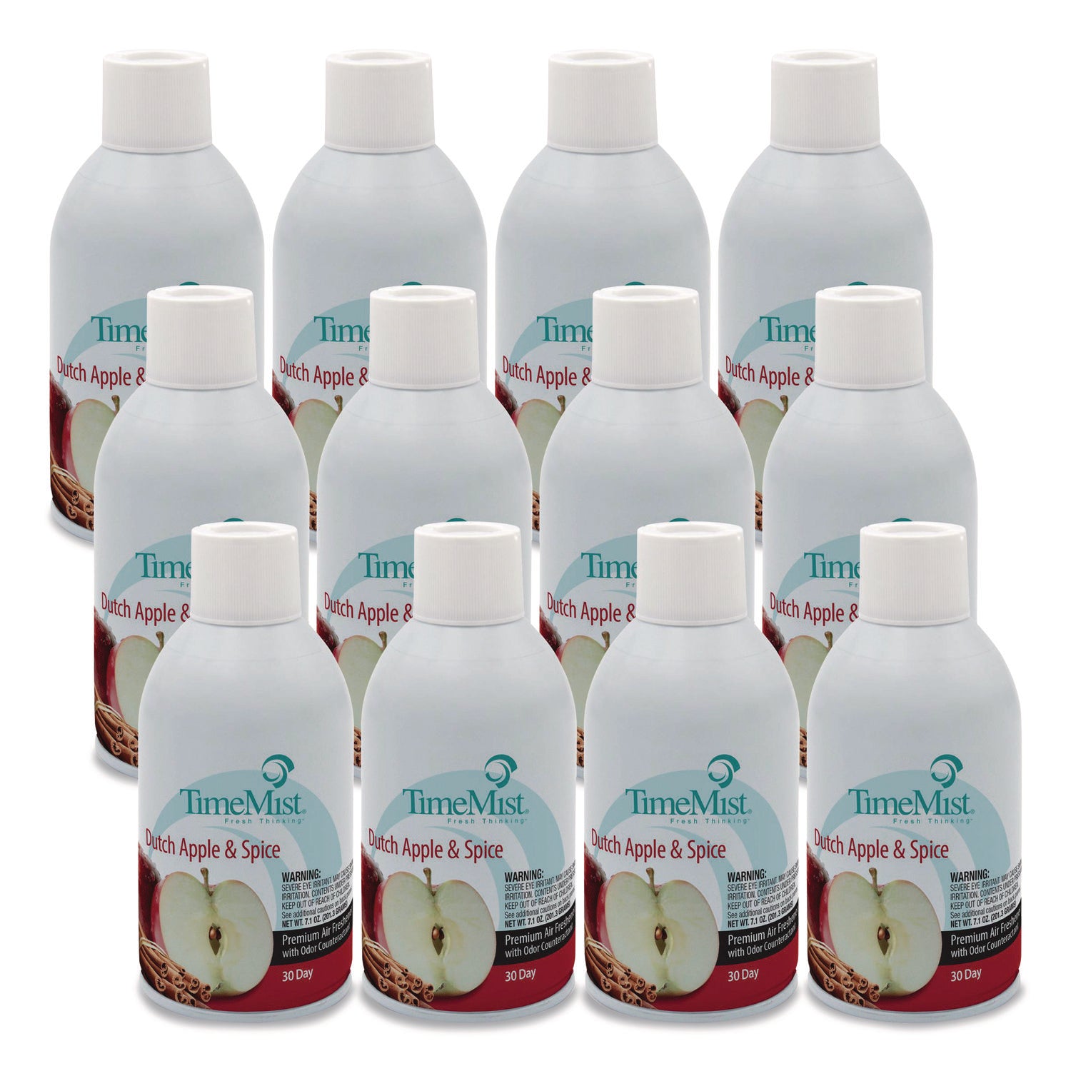 Premium Metered Air Freshener Refill, Dutch Apple and Spice, 6.6 oz Aerosol Spray, 12/Carton