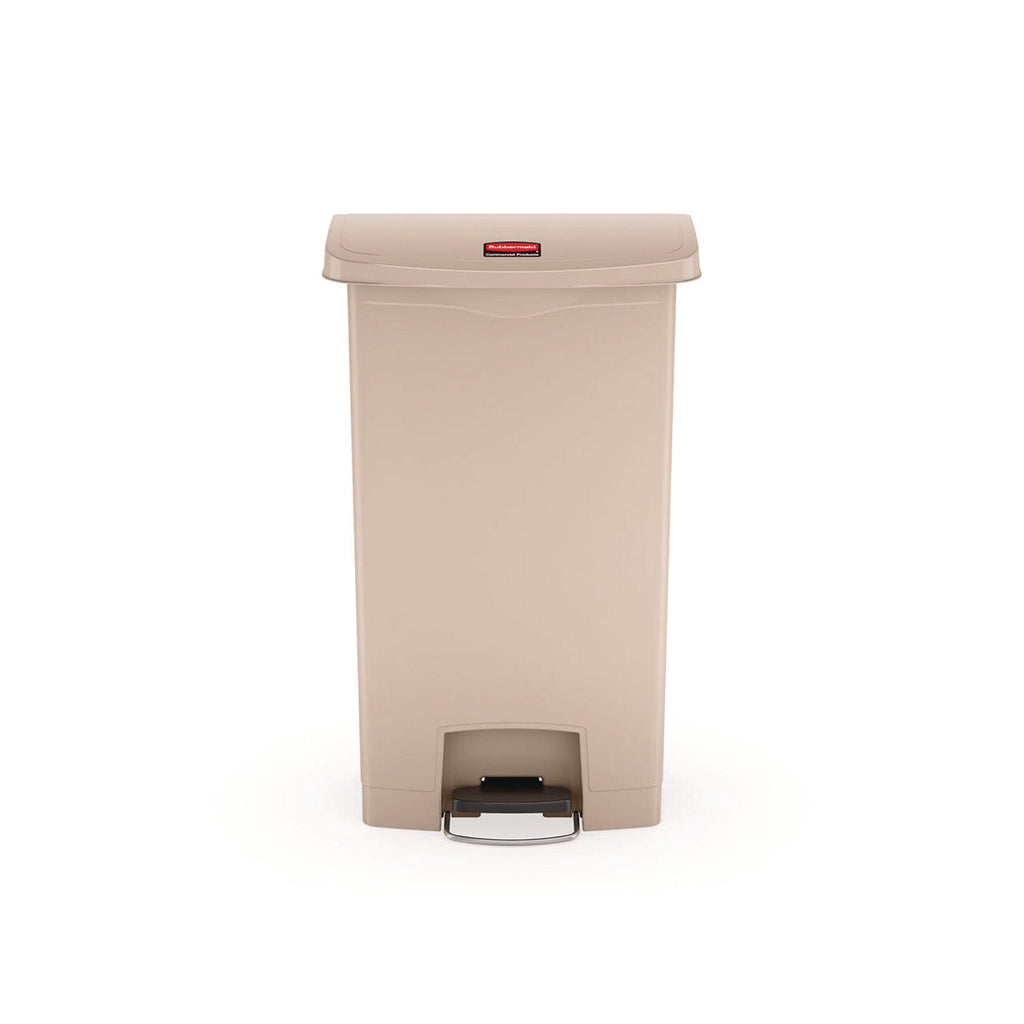 Streamline Resin Step-On Container, Front Step Style, 18 gal, Polyethylene, Beige